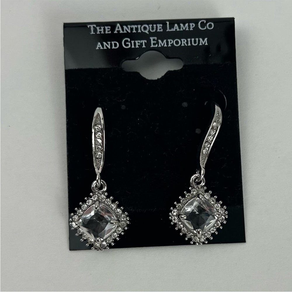 New Unbranded silver color and white rhinestone dangle earrings